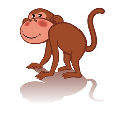 Vector Monkey with shadow