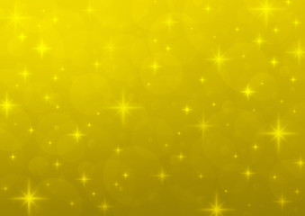 Gold blur light with shiny starry, Christmas background