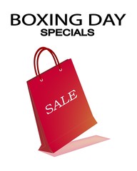 Red Paper Shopping Bag for Boxing Day Sale