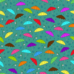 Obraz premium Umbrellas. Bright seamless background