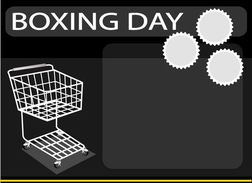 Shopping Cart on A Boxing Day Background