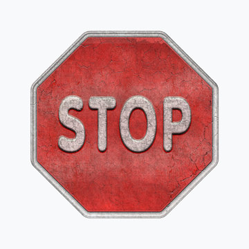  Stop - Blechschild Emaille