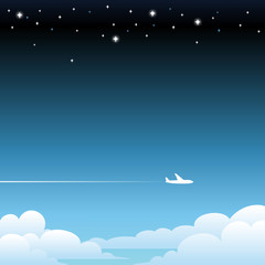 Fototapeta premium Plane flying above clouds