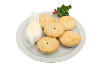 Mince pies on a plate