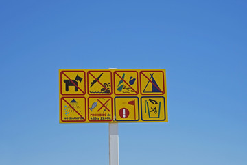 Warning Signs on Spanish beach