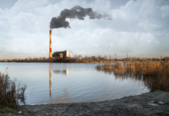 Factory on the lake