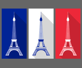 Fototapeta na wymiar The Eiffel Tower in the colors of the French flag