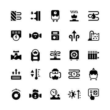 Set icons of heating