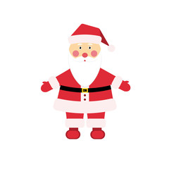 Dear Christmas character Santa Claus in traditional costume in flat style