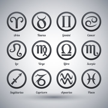 Vector set of zodiac signs