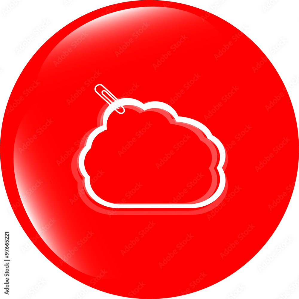 Poster vector abstract cloud upload icon / button, design element