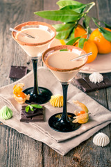 Irish cream liqueur in a glass