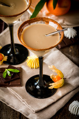 Irish cream liqueur in a glass