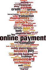 Online payment word cloud concept. Vector illustration