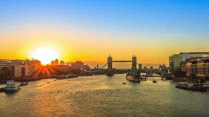 Tower Bridge Sunrise in London - Powered by Adobe