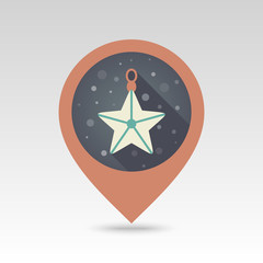 Christmas Star flat pin map icon