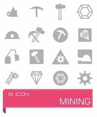 Vector mining icon set