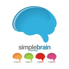 Simple Brain Design Logo Vector 