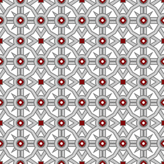 Seamless background image of light grey polygon round geometry pattern.
