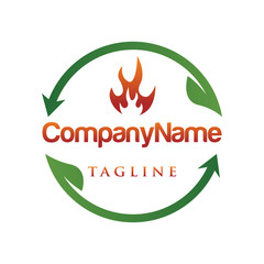 fire green vector logo icon