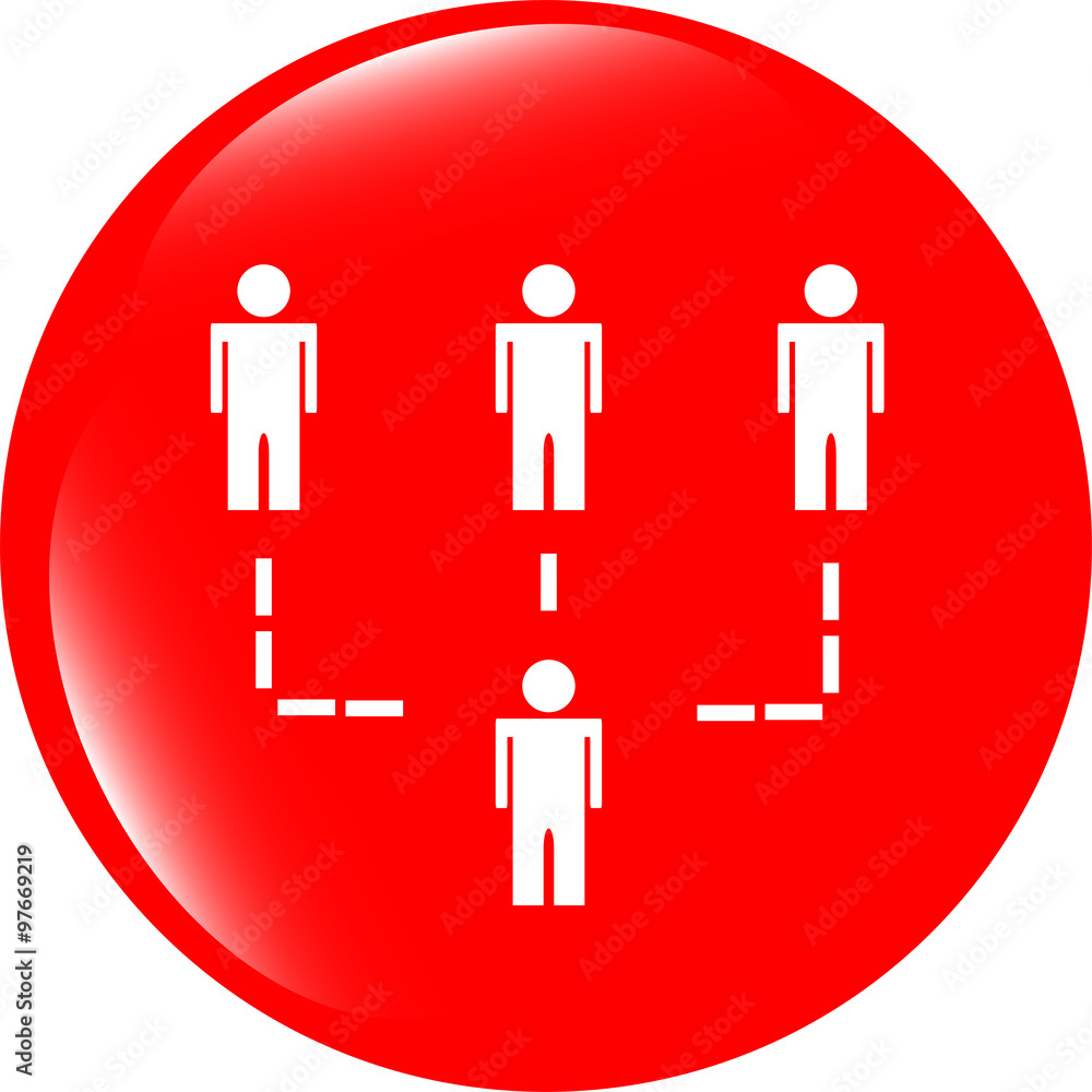 Poster vector icon button with net of man inside, isolated on white