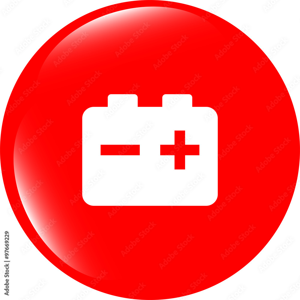 Poster vector battery round web glossy icon button