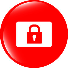 vector closed padlock icon web sign isolated on white