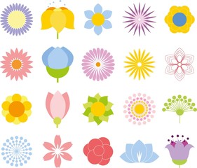 Flower icon collection - vector illustration 