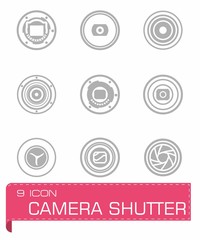 Vector Camera shutter icon set