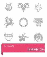 Vector Greece icon set