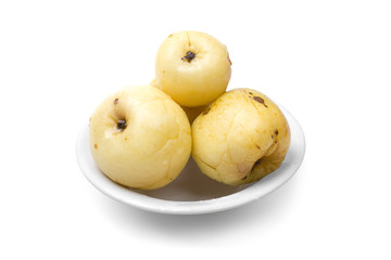 Pickled apples on a plate