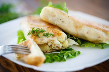 fried stuffed spring rolls on a plate