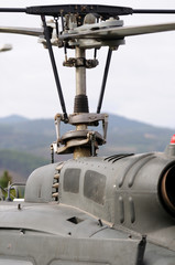Close-up of a helicopter rotor