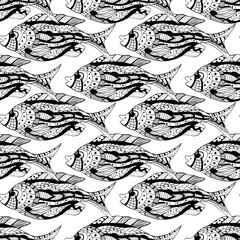 Seamless of fish background