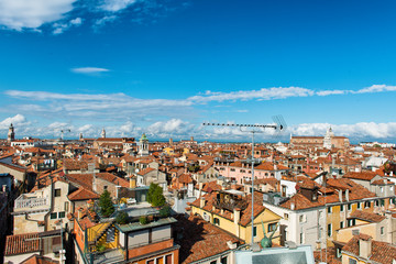 Fototapeta na wymiar Aerial rooftop views of Venice, Italy