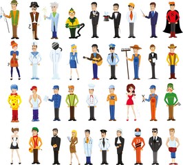 Cartoon vector characters of different professions 