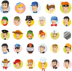 Cartoon vector characters of different professions 