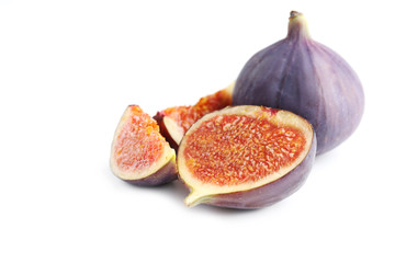 Fresh figs isolated on a white