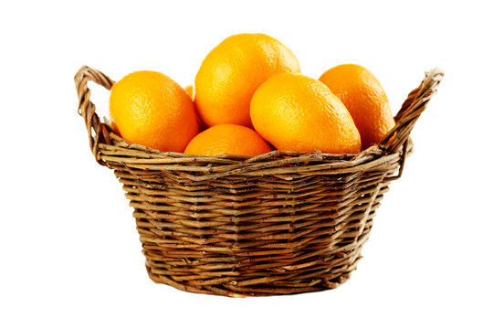 Ripe mandarins isolated on a white