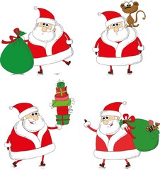 Christmas set of santa clauses