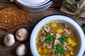 mushroom soup.top view