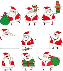 Christmas set of Santa clauses