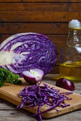 Obraz na płótnie Canvas blue cabbage salad 