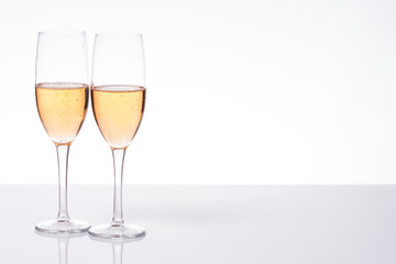 two glasses of champagne