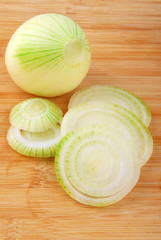 onion cutting  on board