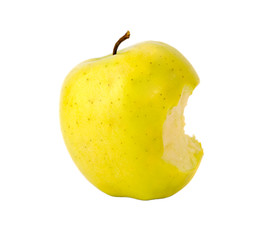 Bitten yellow green apple