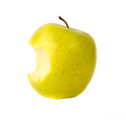 Bitten yellow green apple
