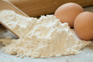 Eggs and flour for baking