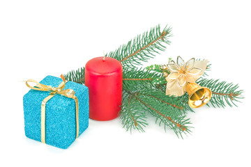 Christmas tree, gifts and toys