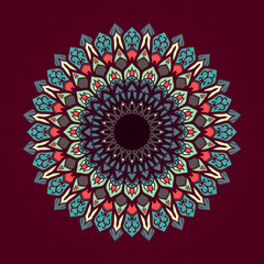 Mandala. Vintage decorative elements. Oriental pattern, vector illustration. Islam, Arabic, Indian, turkish, pakistan, chinese, ottoman motifs - 97674696